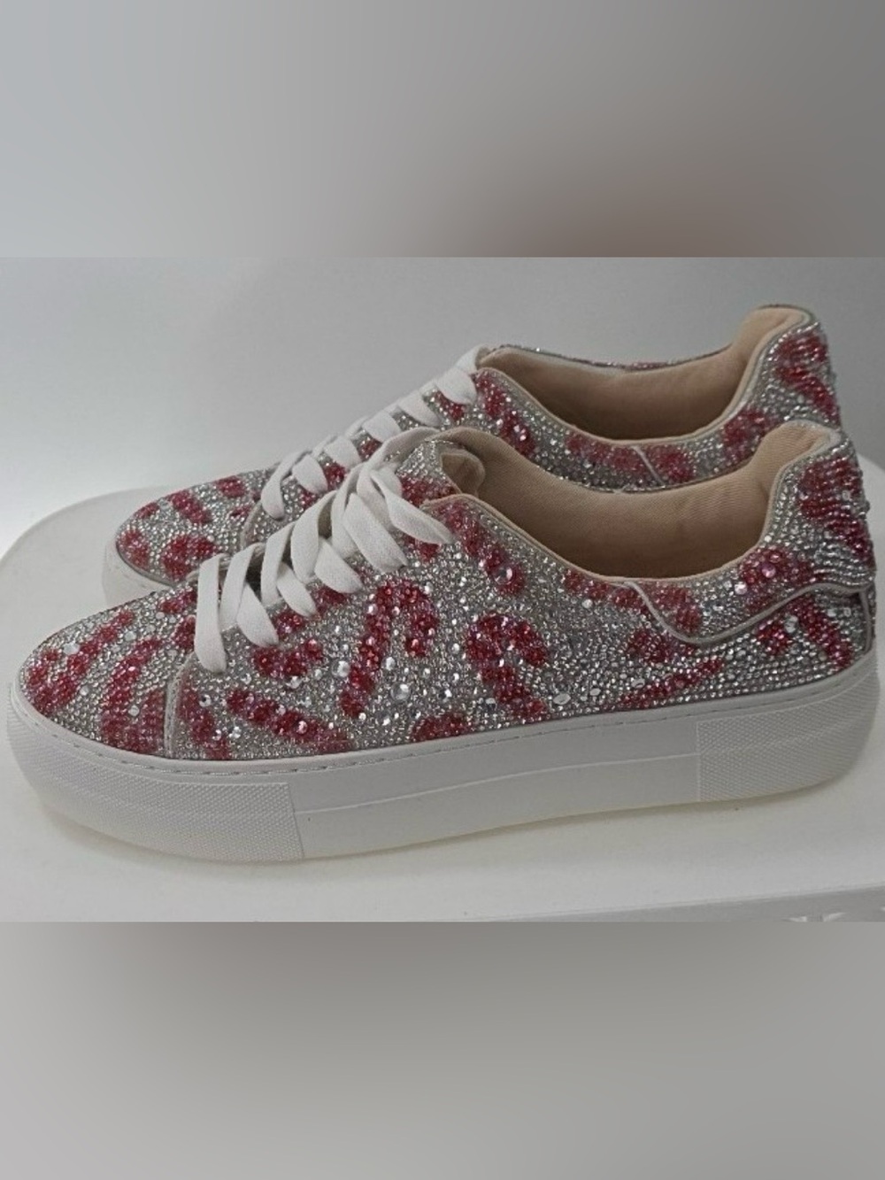 Betsey Johnson Sidny Women's Sparkle Candy Cane Sneakers - NEW